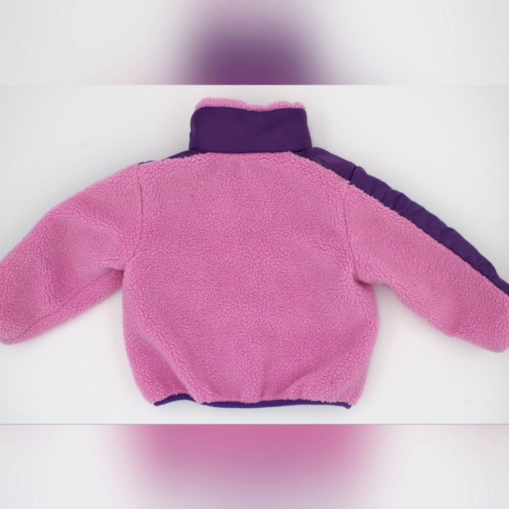 H&M Girls 2T Fuzzy Full-Zip Jacket – Pink & Purple - Picture 2 of 6